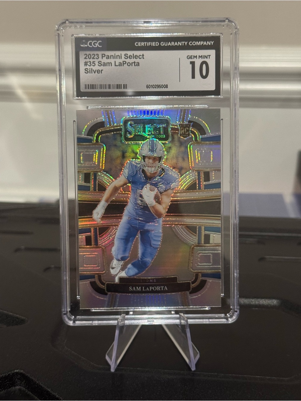 🔥 2023 Sam Laporta Panini Select Silver Prizm Rookie Card. #detroitlions - Picture 1 of 2
